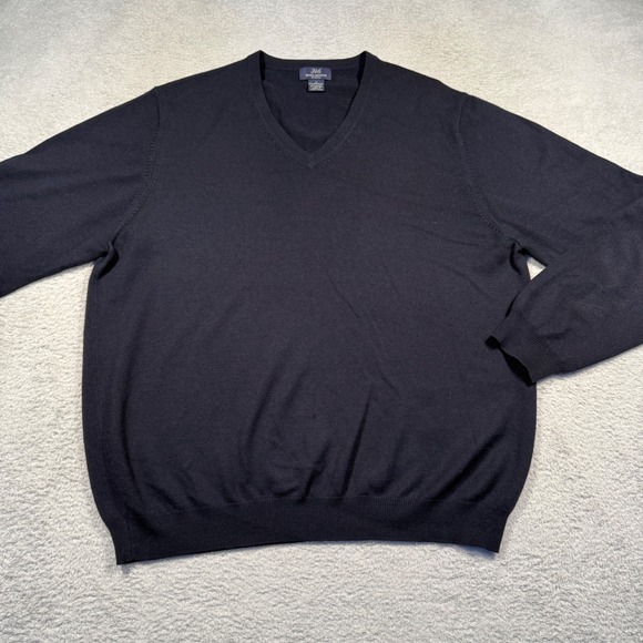 Brooks Brothers 346 Merino Wool Stretch V-Neck Sweater Mens Large - Picture 1 of 5